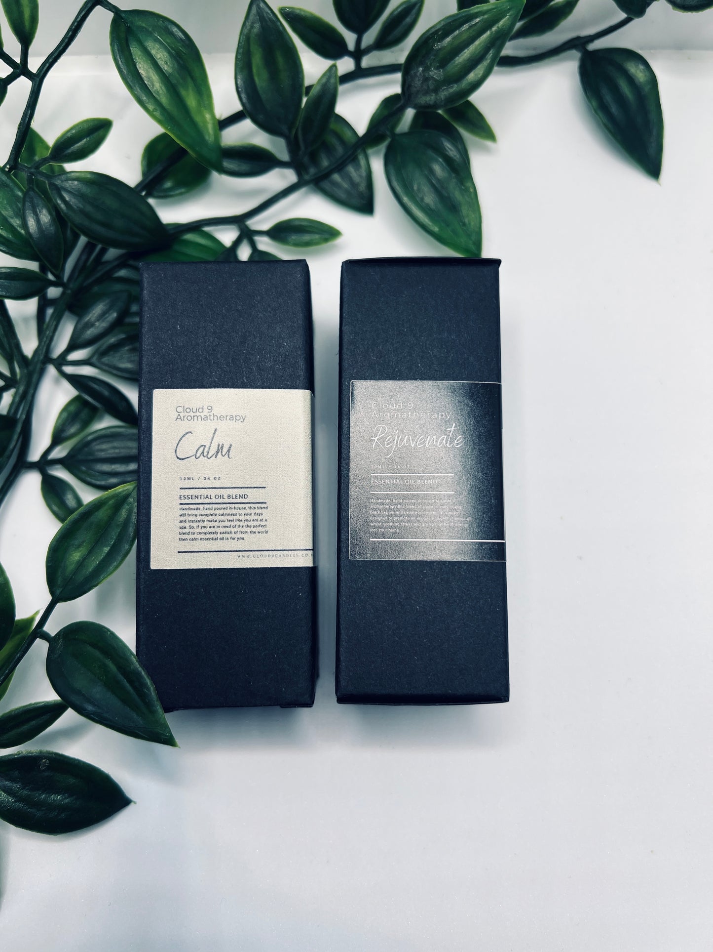 Cloud 9 Essential Oil Blend Gift Set with two 10ml amber bottles, perfect personalised aromatherapy gift for relaxation and well-being.