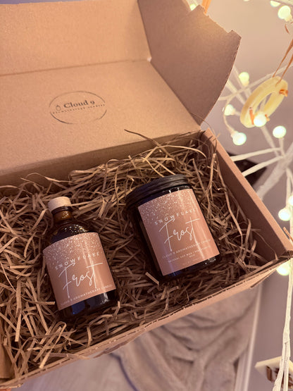 Snowflake Frost Duo – Reed Diffuser & Candle Set | Winter Home Fragrance | Luxury Aromatherapy Gift
