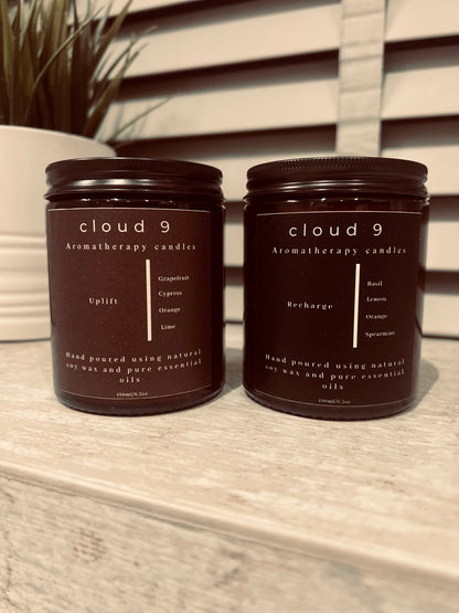 Set of 2 candle gift set, aromatherapy essential oil candles with natural soy wax 