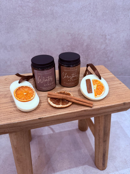 Winter Morning aromatherapy candle by Cloud 9 Aromatherapy with lavender, sweet orange and fir needle.