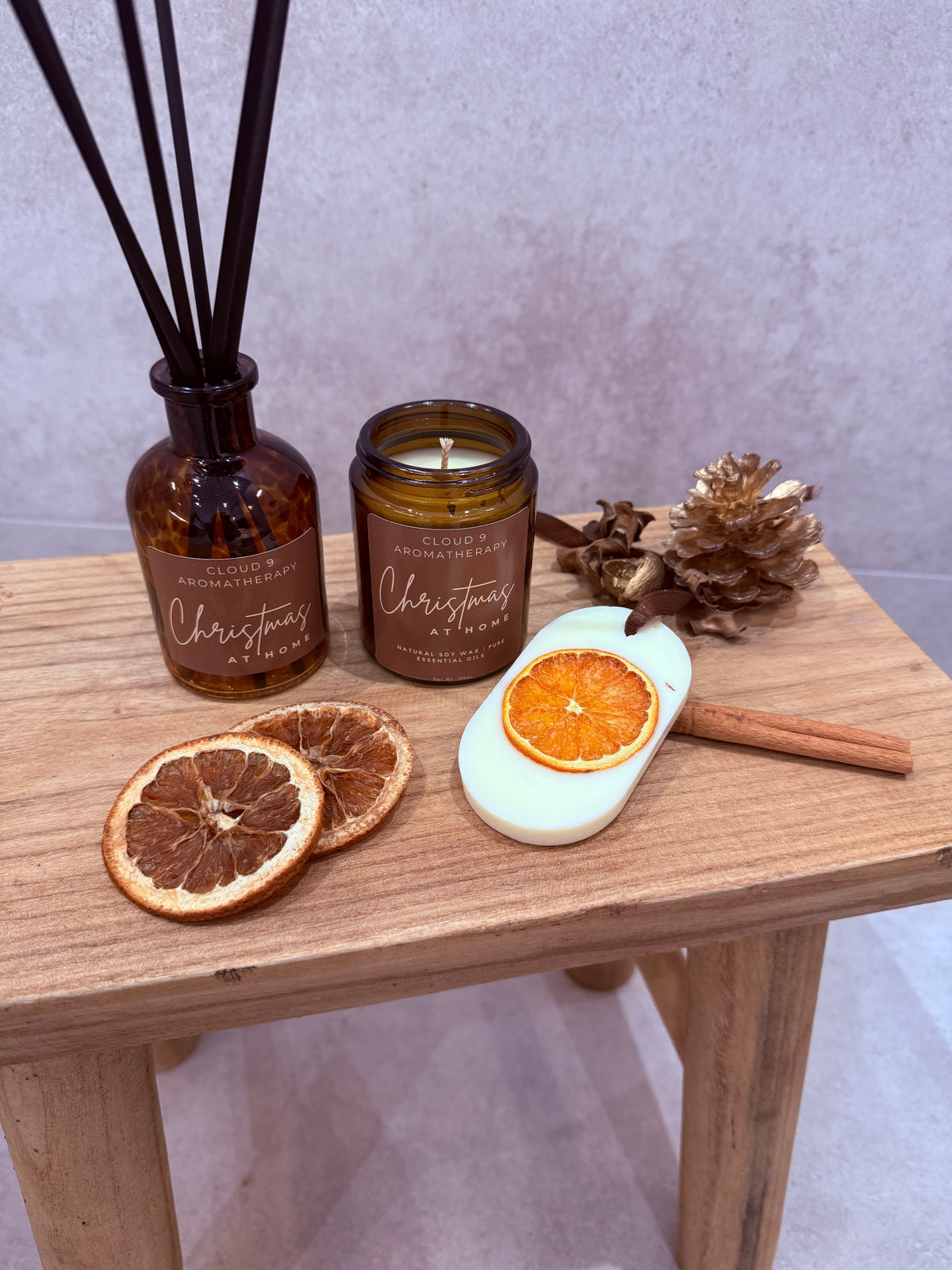 Christmas at Home | Luxury Candle, Reed Diffuser & Wax Hanger Gift Set